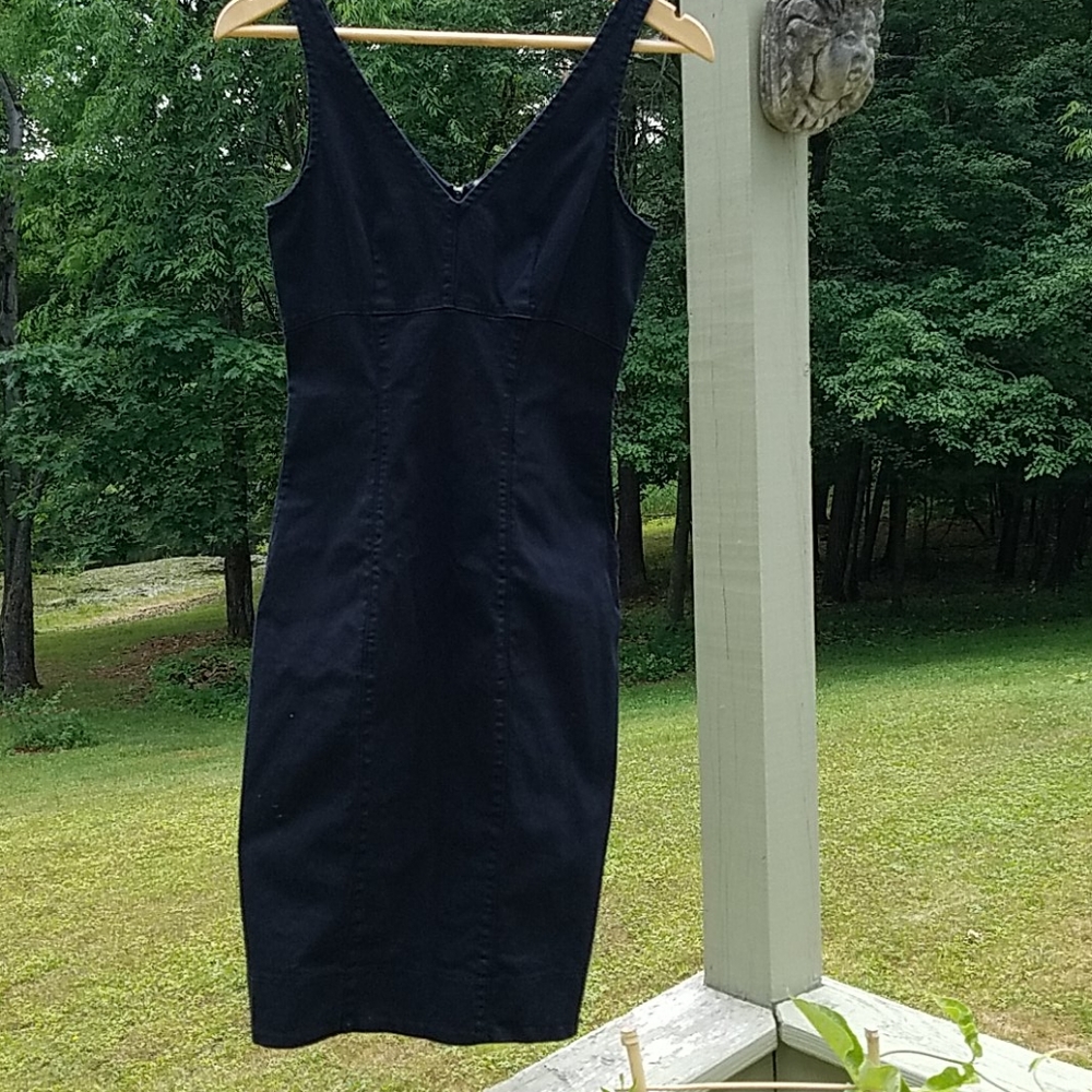 Prarie Underground black denim midi dress (w xs)